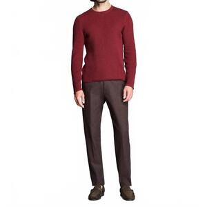 NEW BILLY REID mini waffle crewneck sweater in syrah